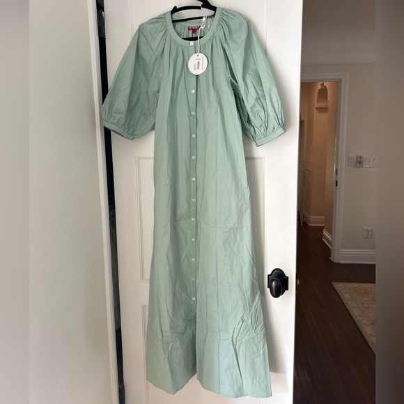 STAUD Vincent Dress Sage green Small - Picture 3 of 4